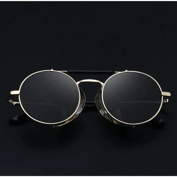 MUSELIFE Retro Round Metal Sunglasses Steampunk Men Women Brand Designer Glasses - Picture 2 of 8